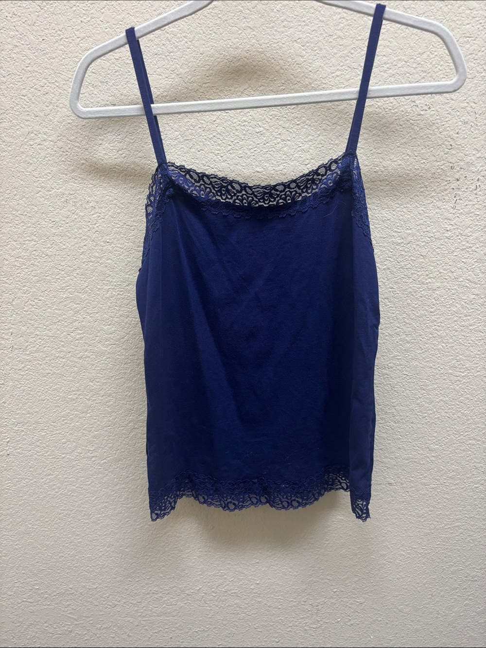 Ann Taylor Navy Lace-Trim Camisole